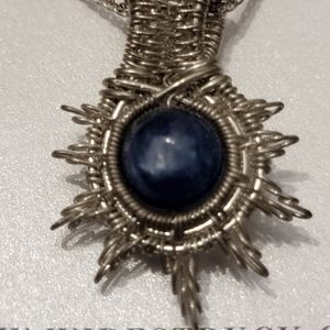 Sun Starburst Pendant Kyanite Boho